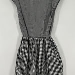 Madewell  Tie Back Tieback Gingham Check Black White Dress Flowy Short Cap Sleeve Photo 0