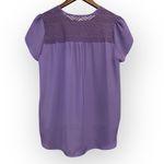 Lily White Lavender Flutter Sleeve Top Medium Aztec Lace Boho Blouse Photo 2