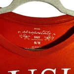 Aeropostale  Women's Sz M Rush Aero Greek T-Shirt Short Sleeve Crew Neck Orange Photo 3