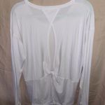 Athleta  Essence Twist Back Cut Out Keyhole Slub Knit Long Sleeve Athletic Top Photo 2