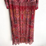 Soft Surroundings Niran Red Paisley Maxi Dress Large Peasant Prairie western Photo 3
