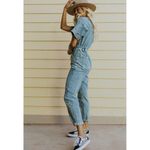 Free People  Marci Denim Jumpsuit in Wash Powder Size Small Photo 9