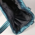 Victoria's Secret Womens Tote Bag Large Green Metallic Quilted Puffer 14" NEW Photo 1