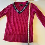 Ralph Lauren  Lauren Active Collection Y2K Tennis V Neck sweater cableknit, sz S Photo 7
