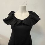 Dissh NWT ISABELLE Black ruffle on off the shoulder linen mini dress size 2 Photo 2