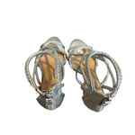 Badgley Mischka  Evoke Dress Sandal High Heel Silver Metallic Size 6.5 Women's Photo 8