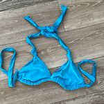 Wild Fable Swimwear Sz M Blue Satin Bikini Top Adorable! Photo 4