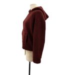 Vince Cozy Teddy Faux Fur Hoodie In Cordovan Maroon Size XS Photo 6