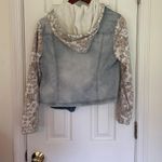 Wall Flower Denim Paisley Sleeve Hooded Jacket Photo 8
