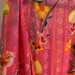 Saloni Marissa Ruffle 100% Silk Pink Floral Long Sleeve Mini Dress Women size 6 Photo 6