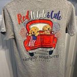 Simply Southern  Collection Women’s Short Sleeve T-Shirt Red White & Cute Photo 0