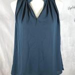 SheIn Steel blue notched neck frill trim blouse top size XL Photo 1