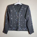 Vintage Christina Rotelli Christmas‎ Cardigan Sweater Gray Size M Photo 9