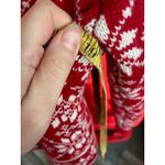 Petite Sophisticate Vintage Italian Merino Wool Red Fair Isle Nordic Cardigan Sweater Small Scandi Photo 6