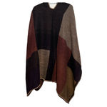 Unknown Brand‎ Women's Brown Color Block Boho Poncho Cardigan Oversized Cape Size undefined Photo 7