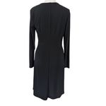 Evan Picone NWOT  Black Faux Wrap Sheath Dress size 4 Photo 4