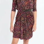 SALONI Dress Karla Silk Salmon Leopard‎ Print Sheath NWT Sz 4 Pink Photo 0