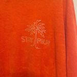 Old Navy  Orange Loose Cropped Long-Sleeve Performance Slub-Knit Terry Sweatshirt Photo 2