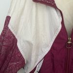Burgundy & White 90s Windbreaker M Vintage Red Size M Photo 2
