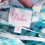 Anthropologie Parker Blue and Green Abstract Silk Maxi Dress Photo 6