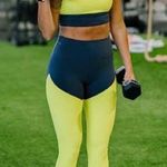 Zyia  Neon Yellow Parallel Luxe Hi-Rise 7/8 Leggings Size 4 Active Workout Photo 0
