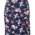 Philosophy  Women’s Pencil Skirt Navy Floral Size 8 Photo 0