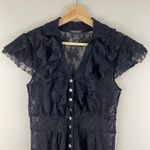 Sam & Max Vintage 90’s Black Dark Academia Gothic Lace Semi Sheer Short Sleeve Blouse Top Photo 1