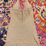 Free People Tan Crochet Halter Dress Photo 0