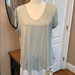 Soma  Cool Nights Pajama Set Mint Green V-Neck Top & Tropical Printed Pant Size L Photo 2