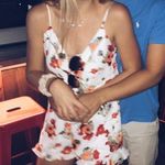 TJ Maxx Ivory / White Floral Romper Photo 0