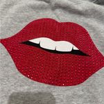 Forever 21 Cropped Rhinestone Lip Sweatshirt Photo 1