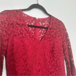 White House | Black Market NEW WHBM Drama Sleeve Lace Shift Dress in Dark Rouge Red Photo 5