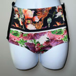 Clover Canyon  Made In USA Mesh Side Bikini Bottom EUC Size S Floral‎ Print Photo 0