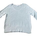 Lucky Brand Baby Blue Demure Boho Casual Cozy Long Sleeve Open Knit Sweater Photo 0