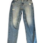 American Eagle Mom Jeans Distressed Organic Cotton Denim Womens Size 0 Short Photo 0