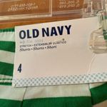 Old Navy  Green White Striped Shorts Horizontal Stripes Summer Women’s NWT Size 4 Photo 4