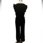 Bella Dahl  Black Velvet Flutter Sleeve Wide Leg Jumpsuit Size Small Photo 5
