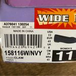 Skechers Navy Blue Knit Flats Shoes Wide Fit Women’s Size 11 W Slip On Photo 4