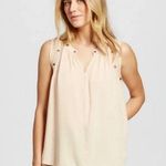 Knox Rose Peach Jacquard Sleeveless Grommet Tank Size Medium Photo 0