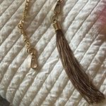 Bag chain with fringe, gold tone metal, carabiner closure 47” total length Photo 8
