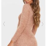 Pretty Little Thing Plt CAMEL EYELASH COWL NECK BODYCON JUMPER DRESS Photo 3