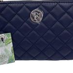 Badgley Mischka vegan leather quilted black wristlet clutch Photo 0