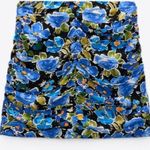 ZARA Blue Floral Layered Mini Skirt XS Photo 8