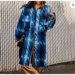 Dressed In Lala Cosmos Blue Plaid Grunge Goddess Oversized Wool Blend Shacket Size undefined Photo 9