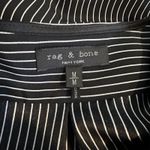 Rag and Bone Womens Silk Wrap Blouse Black White Pinstripe Twist Front Shirt Top M Photo 4