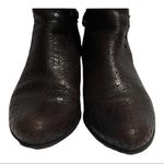 Anthropologie Biviel Chocolate Brown Croc Embossed Leather Mid Calf Riding Boots Size 7 Photo 2