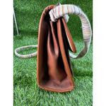 Dooney & Bourke  All Weather Leather Bag Vintage Yellow Stitching,Braided Handle Photo 12