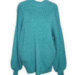 Zesica Turquoise Blue Sweater with Full Sleeves and Mock Neckline NWT Size Large Photo 0