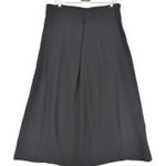 Eileen Fisher  Black 100% Silk Pleated Straight Skirt Crepe Large Maxi Long Large Photo 0