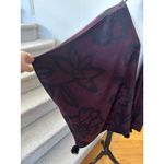 Cleobella  Burgundy Black Floral Leaf Tassel Boho Whimsygoth Poncho Cape Photo 4